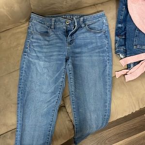 AE stretch skinny jeans 8